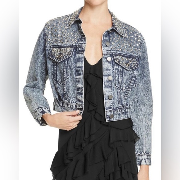 Alice + Olivia - Chloe Studded Denim Jacket - Size S - Picture 4 of 6